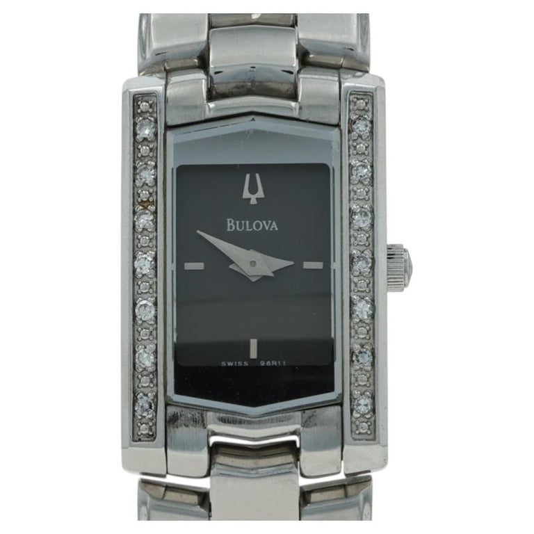 Bulova Diamond Ladies Watch - Stainless Steel Quartz 96L38 New Bulova Black Dial Stainless Steel Women main image 2