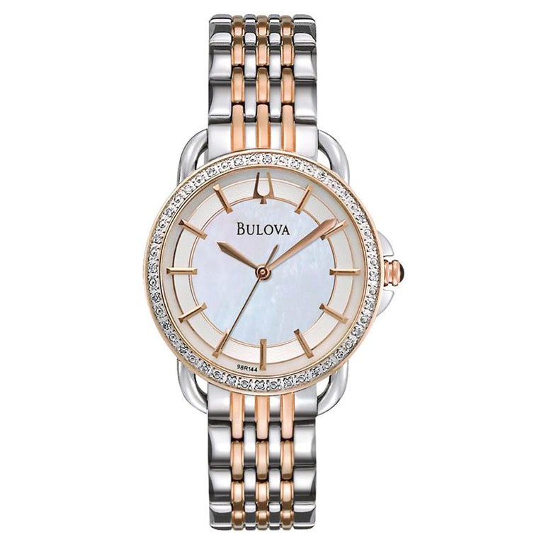 Bulova Diamond MOP Sticks Dial Two-Tone Steel Quartz Ladies  display picture 1