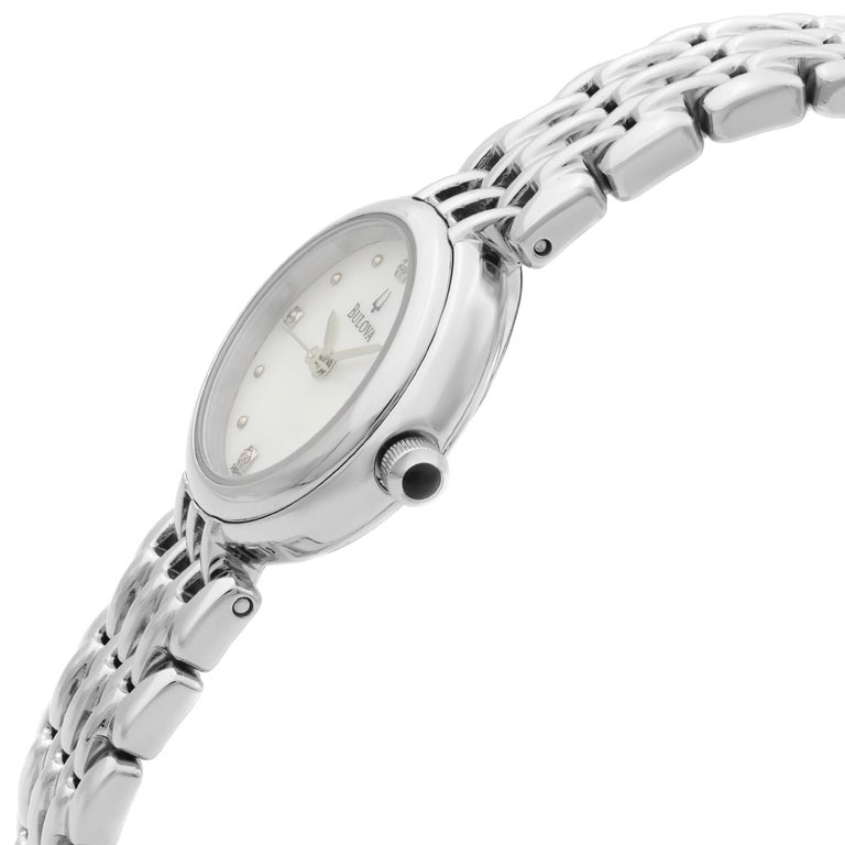 Bulova Diamond Petite Classic Stainless Steel Quartz Ladies Watch ...