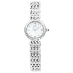 Bulova Diamond Petite Classic Stainless Steel Quartz Ladies Watch 96P122