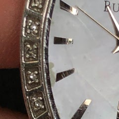 Bulova Diamond White MOP Sticks Dial Steel Quartz Ladies Watch 96R39