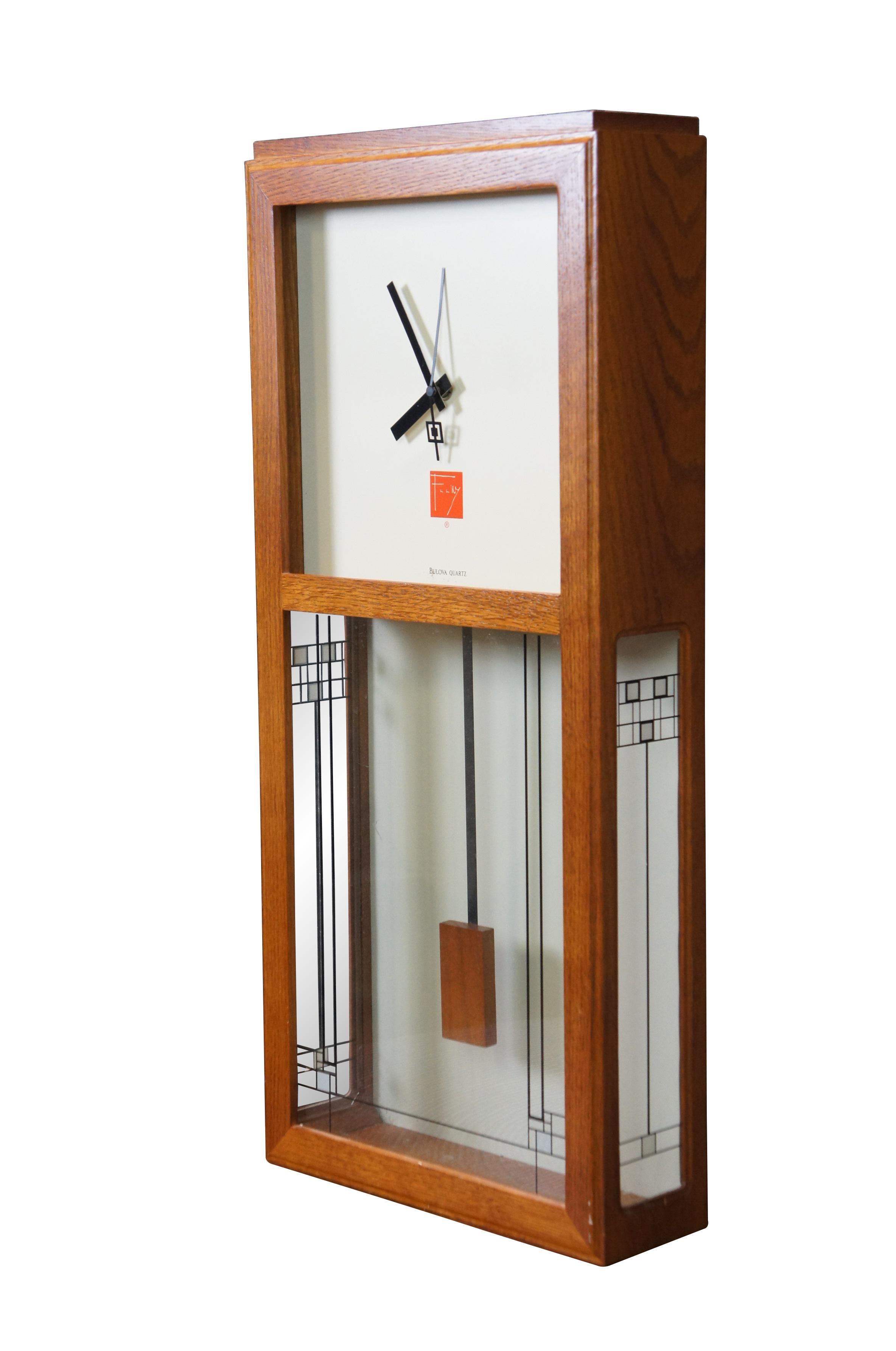 Prairie School Bulova Gilmore 3320 Frank Lloyd Wright Modern Quartz Wall Mantel Clock 27