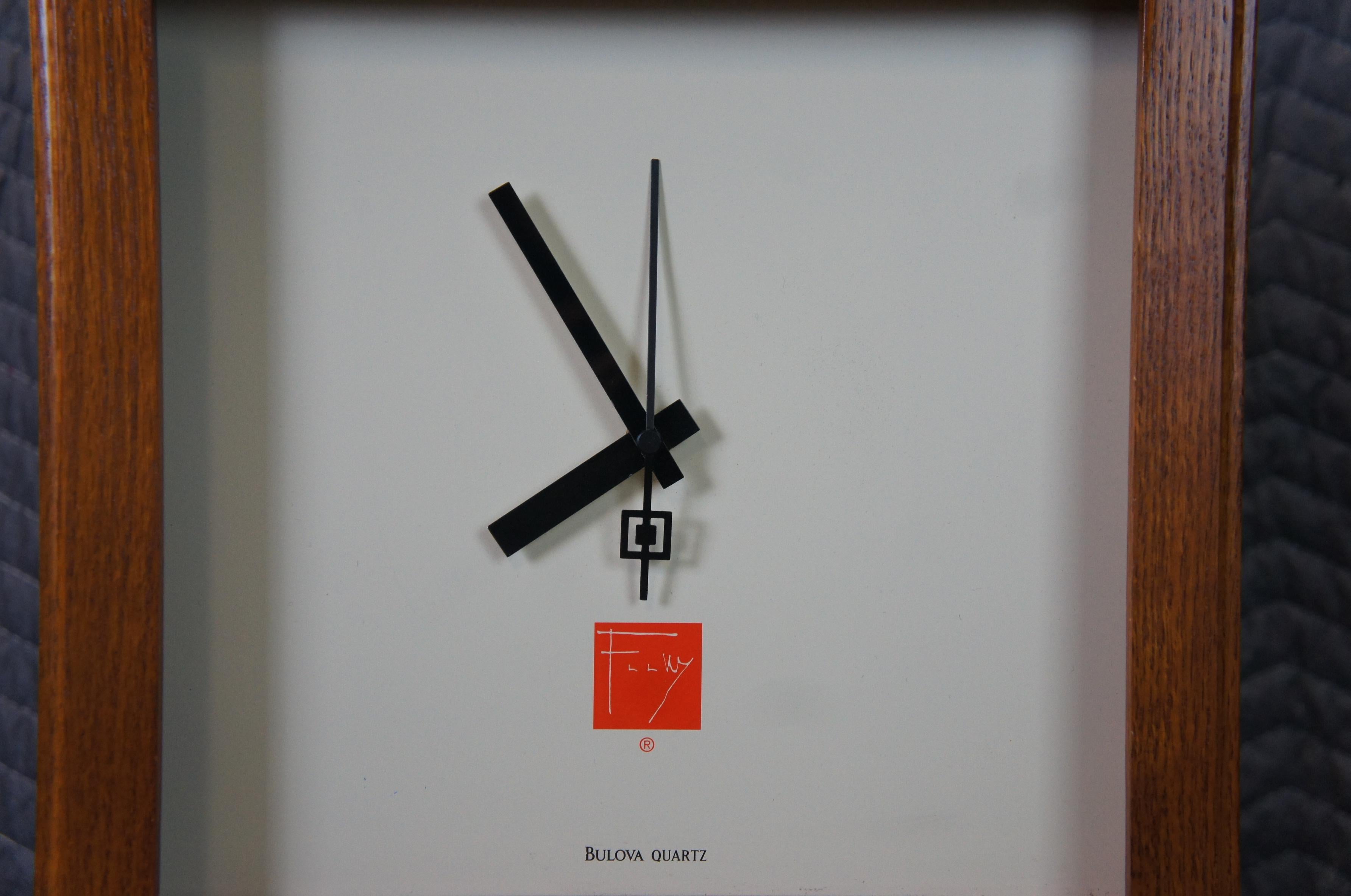 Bulova Gilmore 3320 Frank Lloyd Wright Modern Quartz Wall Mantel Clock 27
