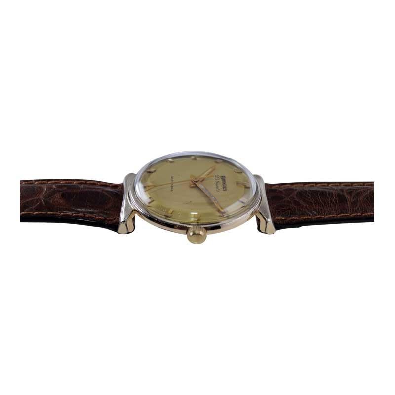 Bulova Gold Filled Mid-Century Modern Automatic from 1960's with Unique Dial For Sale 5