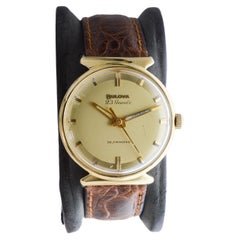 Bulova Goldgefüllte Mid-Century Modern Automatic aus den 1960er Jahren mit einzigartigem Zifferblatt