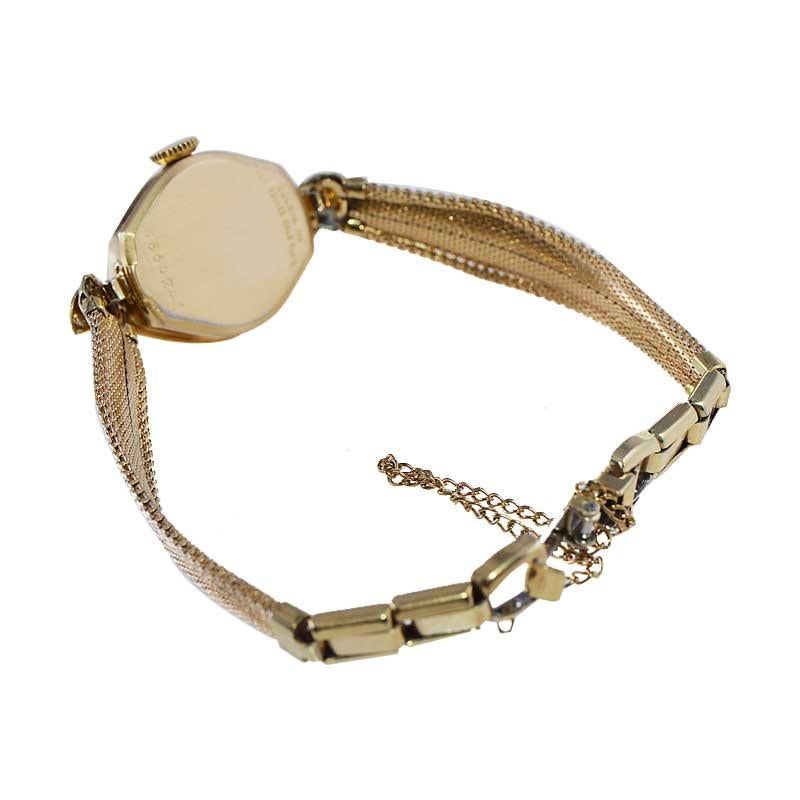 Modernist Bulova Gold Filled Multi Color 1960's Ladies Watch with Original Bracelet For Sale