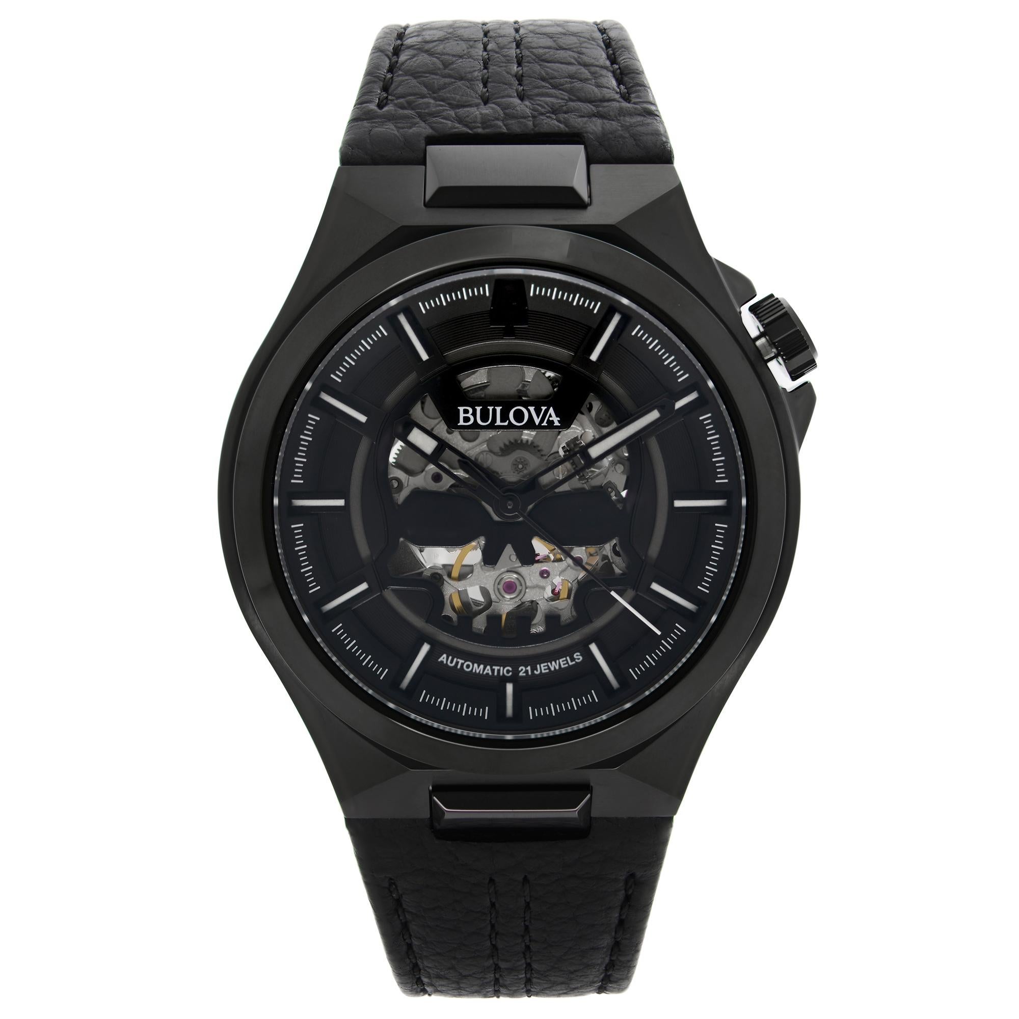 Unworn Bulova Maquina 46mm Steel Black Skeleton Dial Automatic Men's Watch 98A238. Original Box and Papers are Included. Covered by 1-year Chronostore Warranty. 
Details:
MSRP 595
Brand Bulova
Department Men
Model Number 98A238
Model Bulova