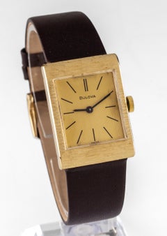 Bulova Men's 14k Yellow Gold Vintage Hand-Winding Watch Leather Band