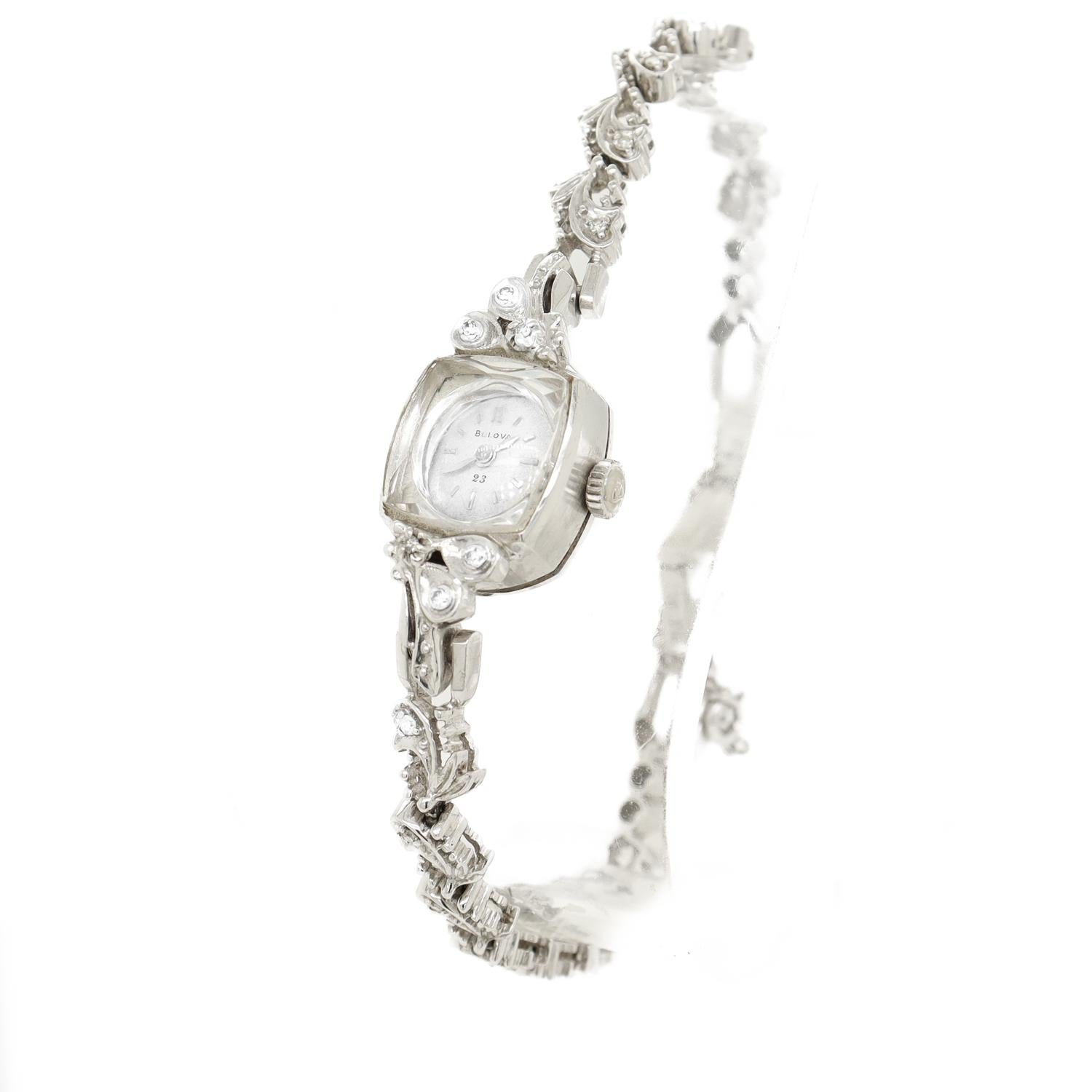vintage bulova diamond ladies watch