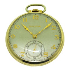 Bulova Montre de poche à cadran ouvert à facettes avec cadran d'origine, c. 1940