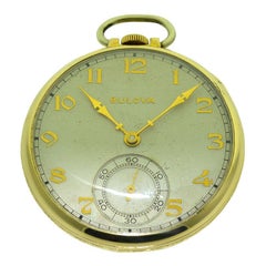 Bulova Open Faced Pocket Watch with Original Dial, circa 1940s