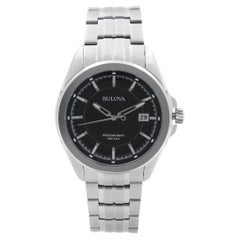 lova Precisionist 43mm Edelstahl Schwarzes Zifferblatt Quarz Herrenuhr 96B252