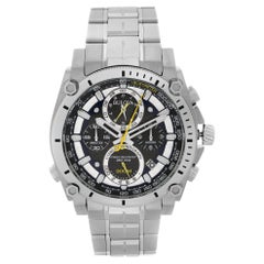 Bulova Precisionist Steel Chronograph Black Dial Mens Quartz Watch 96B175