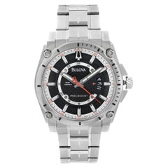 Bulova Montre pour homme Precisionist en titane avec cadran à quartz noir 96B133