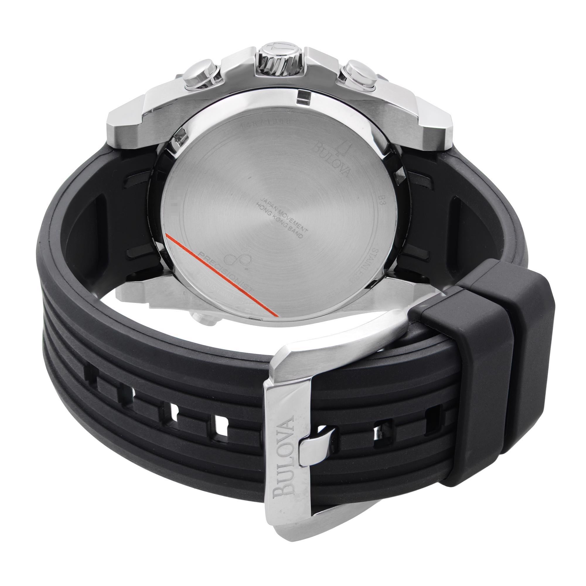 lova Precisionist Chronograph Stahl Schwarz Kohlenstoff Zifferblatt Herren Quarzuhr 98B172 1