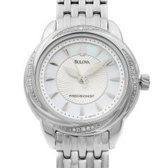 Bulova Precisionist Edelstahl MOP Zifferblatt Quarz Damenuhr 96R153