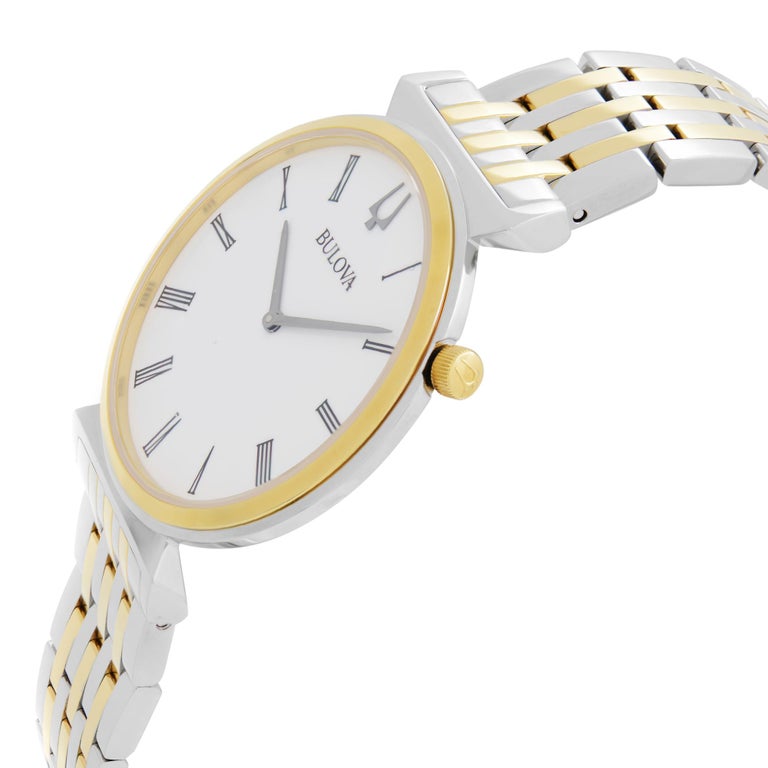 Bulova Regatta Two-Tone Stainless Steel White Roman Dial Men