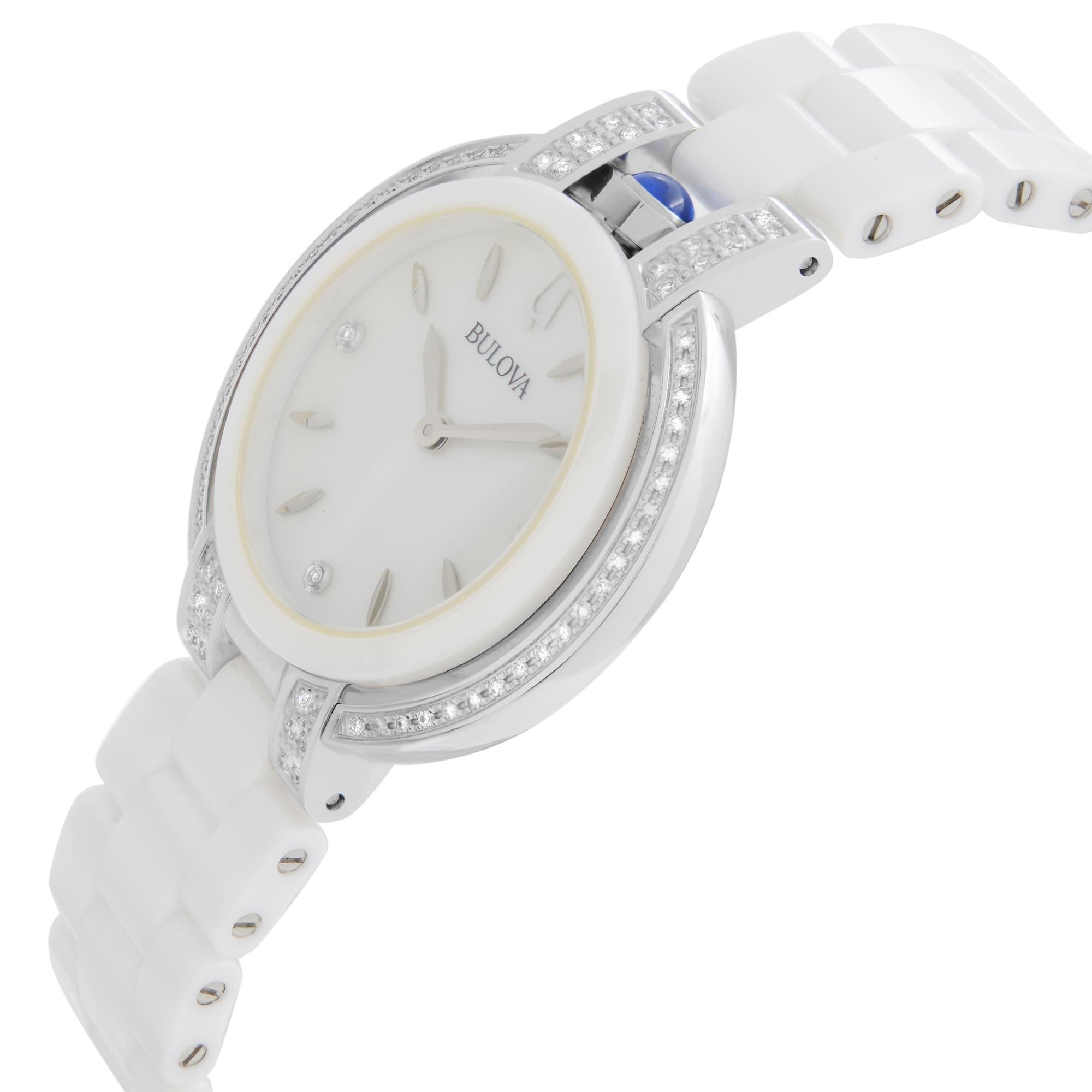 bulova white ceramic watch