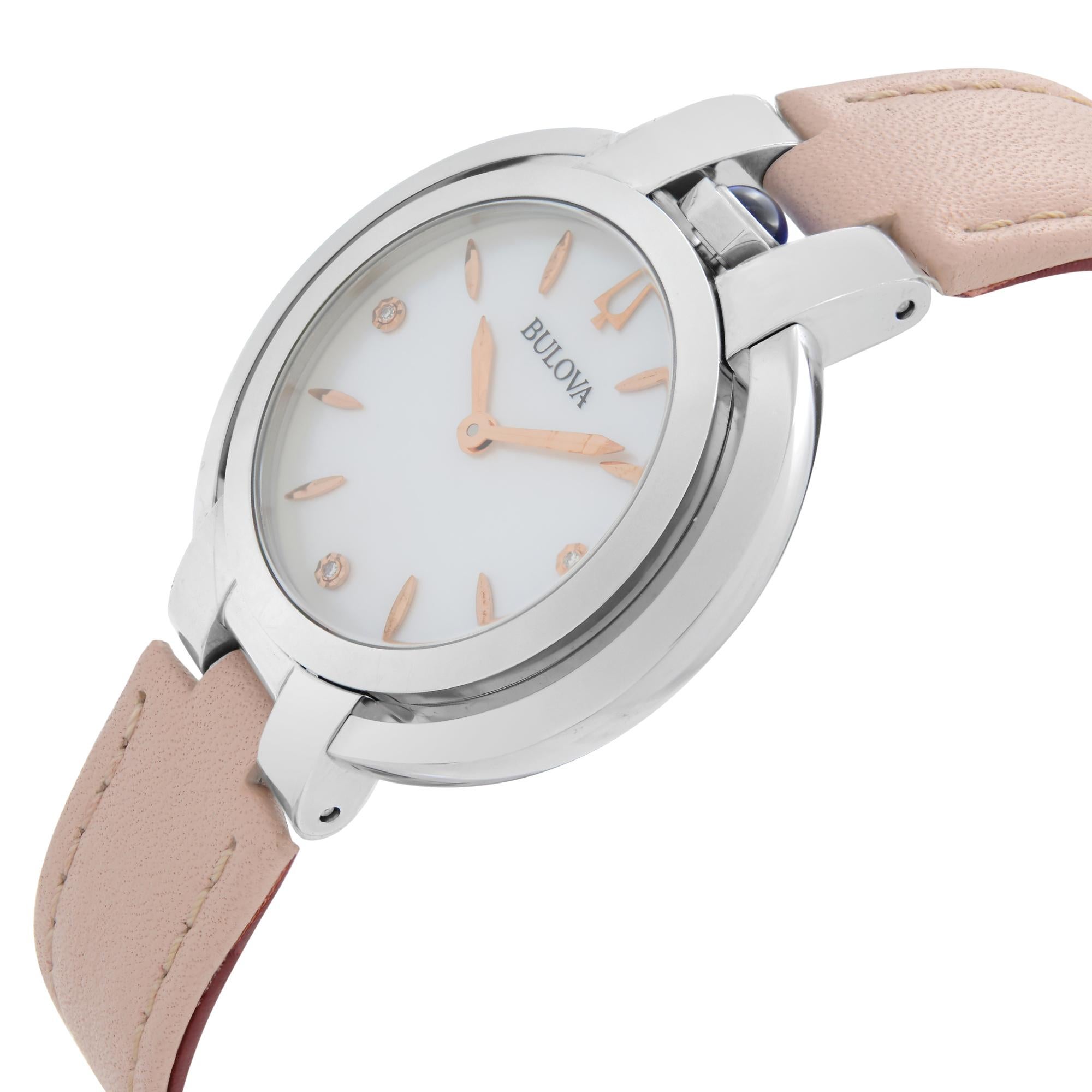 bulova pink women's watch