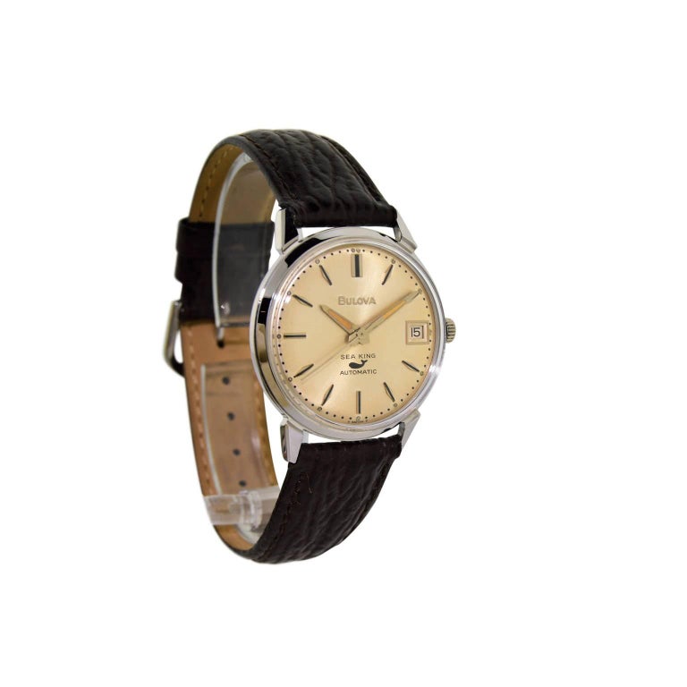 Bulova Stainless Steel Sea King Automatic Watch circa 1960 s at