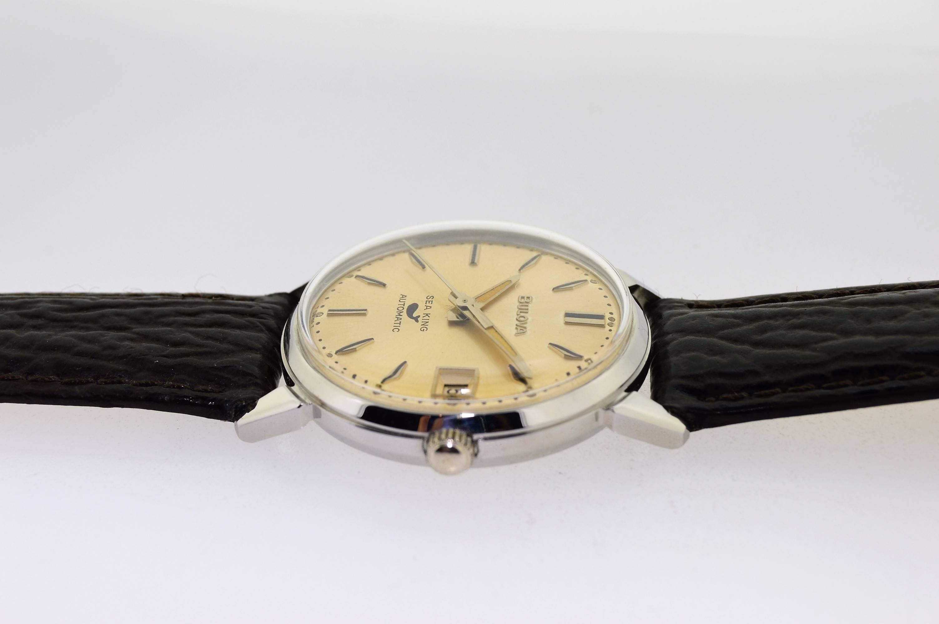 Bulova Stainless Steel Sea King Automatic Watch, circa 1960's 5