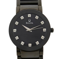 Bulova Stainless Steel Diamond Accented Dial Quartz Men's Watch 98D001