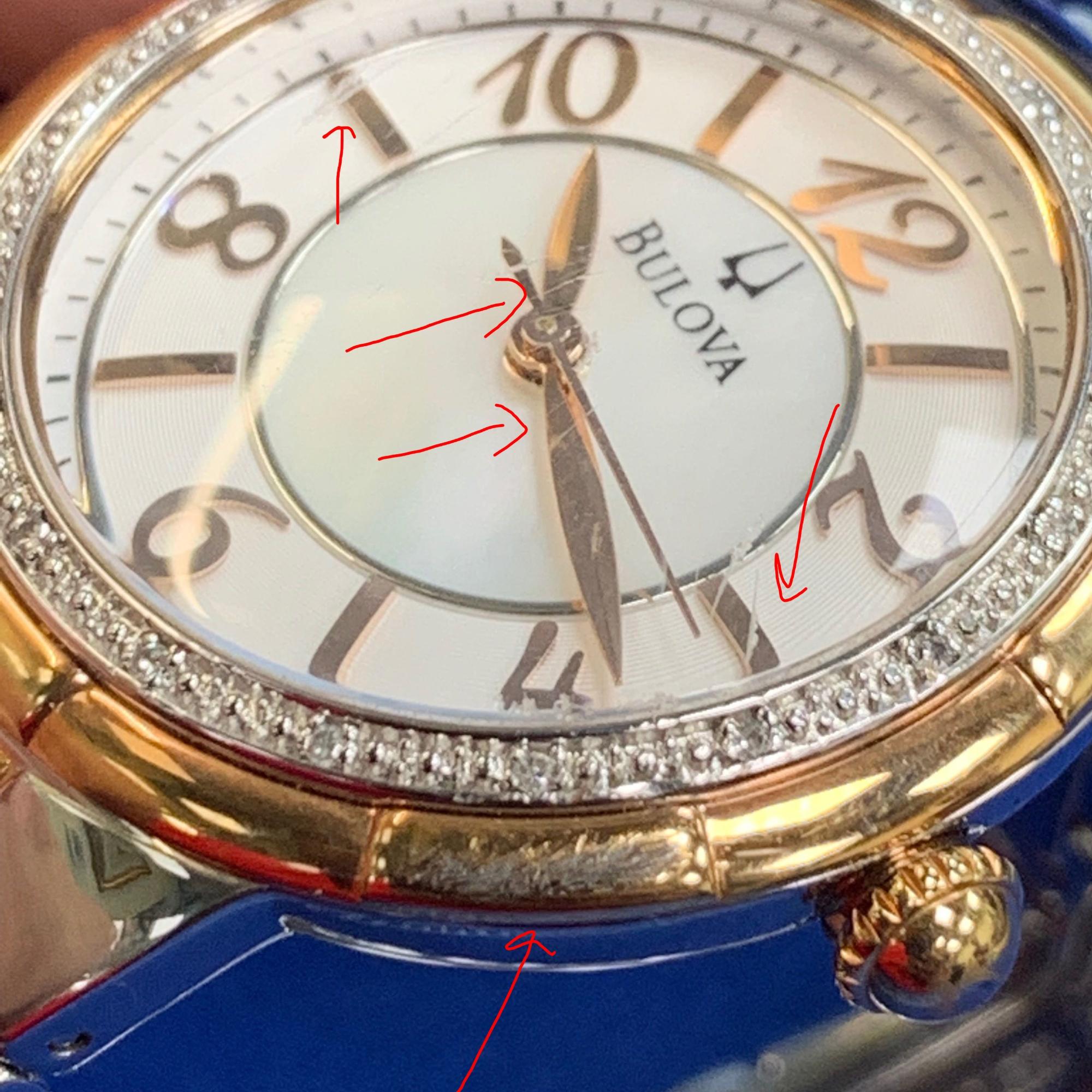 bulova women's gold diamond quartz watch