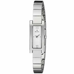 Bulova Steel Silver Roman Rectangle Dial Quartz Ladies Watch 96T08