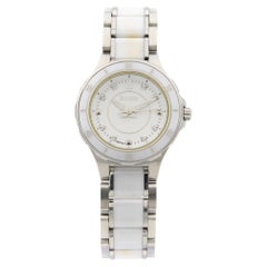 Bulova Substantial Ceramic Stainless Steel White Dial Womens Watch 98P124