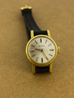 Orologio da donna Bulova (svizzero) retrò placcato oro 18 carati degli anni '60, 24 mm, manuale