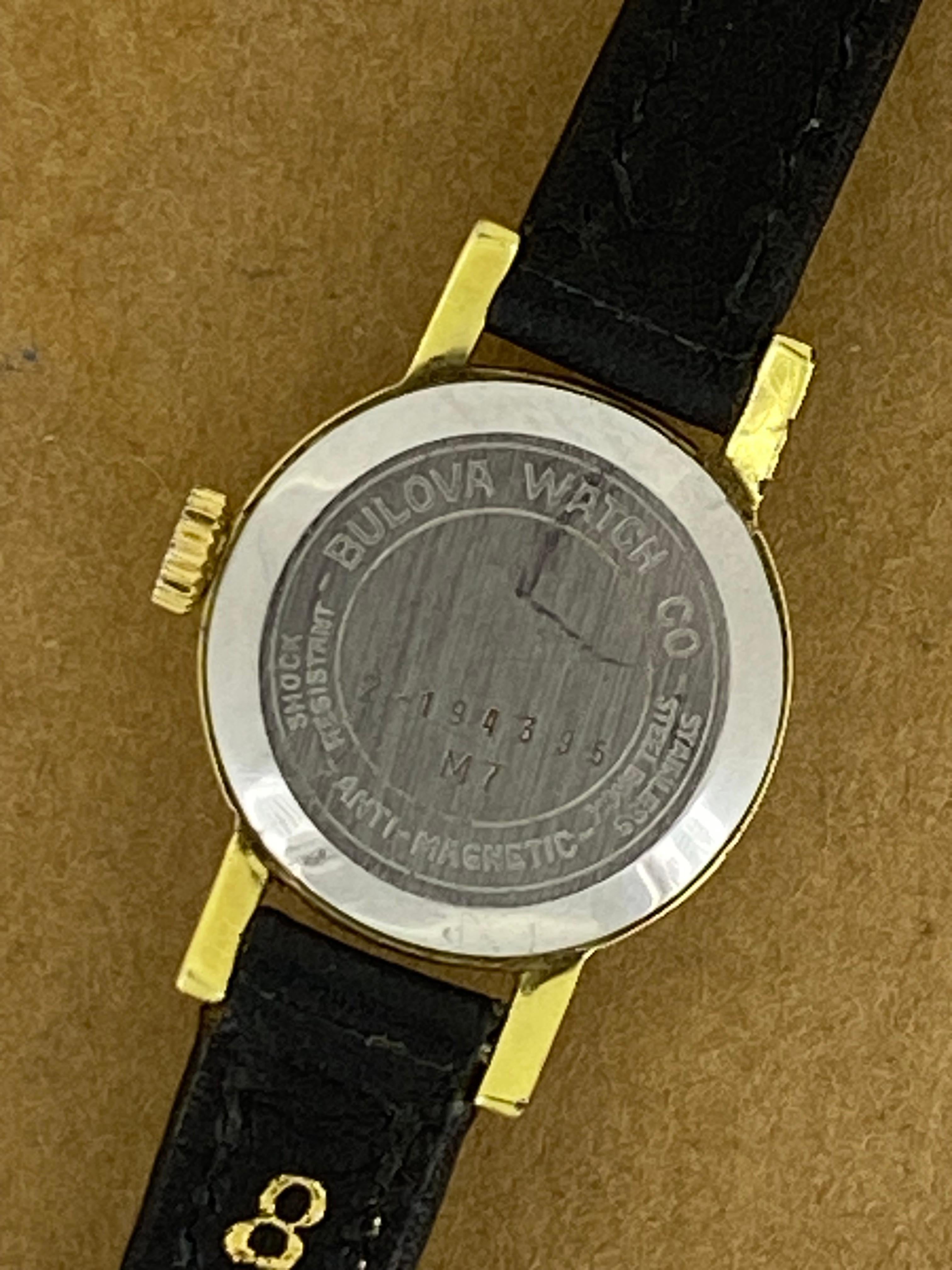 Bulova (Swiss) 18K Gold-Plated Retro c1960's Manual 24mm Ladies' Watch For Sale 2