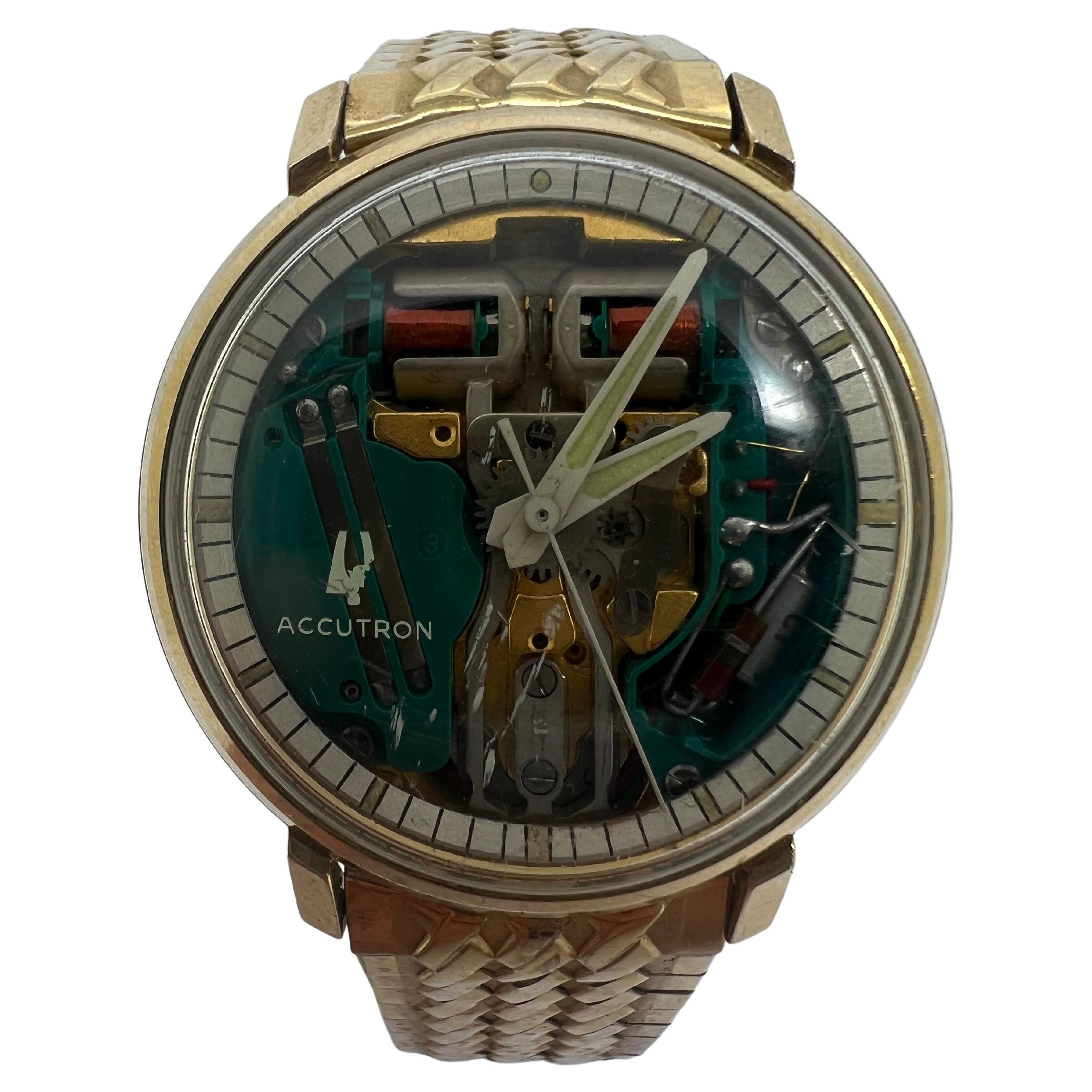 Bulova Vintage Accutron Turning Spaceview Uhr 1960er Jahre Selten!! im Angebot