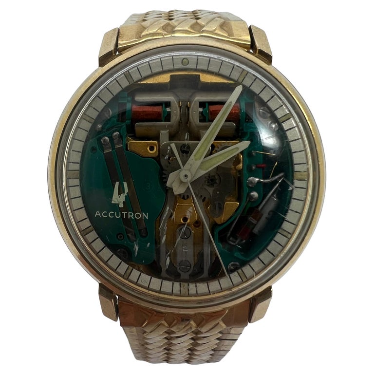Glace Cristal Bulova Accutron Vintage – 33,8 Mm, Rose, Référence 336AP