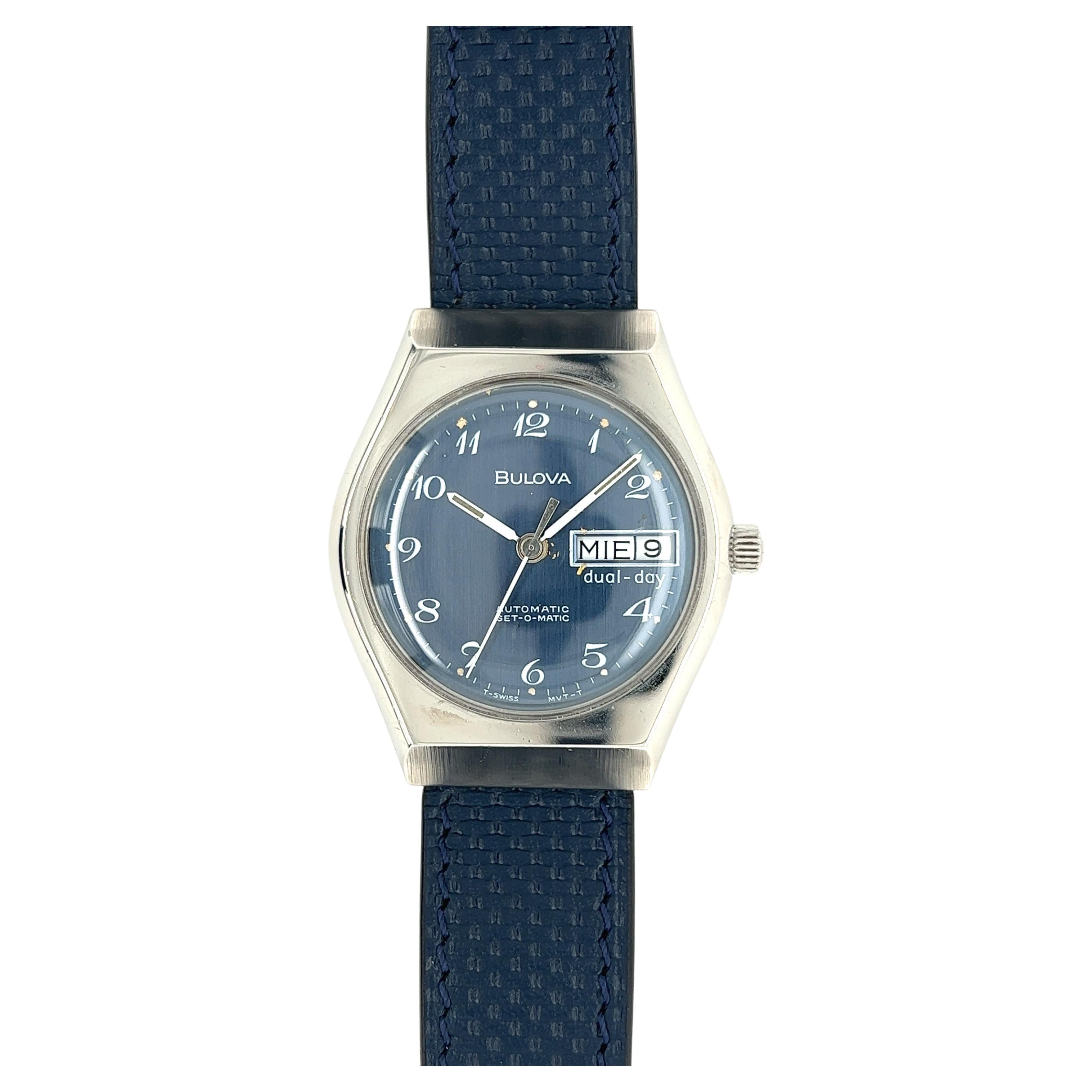 Bulova Watch, Set-o-matic, Blue Dial For Sale