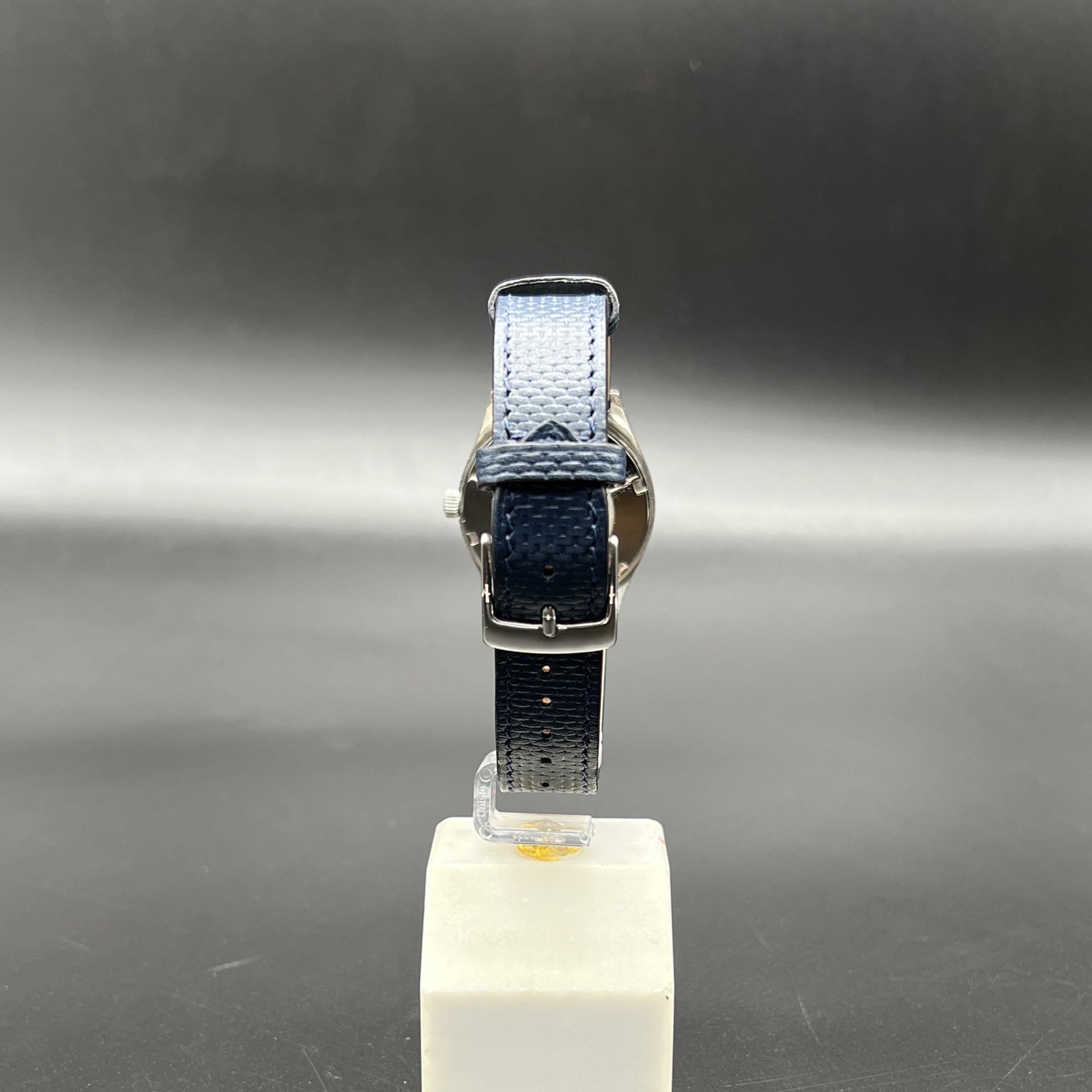 Bulova Watch, Set-o-matic, Blue Dial Stainless Steel In Good Condition For Sale In Vannes, FR