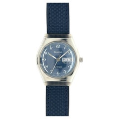Bulova Watch, Set-o-matic, Blue Dial Stainless Steel