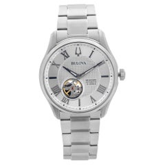 Bulova Wilton Stainless Steel Silver Roman Dial Automatic Mens Watch 96A207
