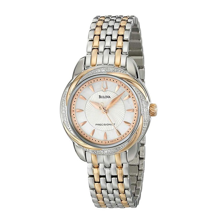 Montre Bulova Femme 98R170 - Acier Inox Bicolore - 24 Diamants - Étanche 100m - Neuf Sans étiquette