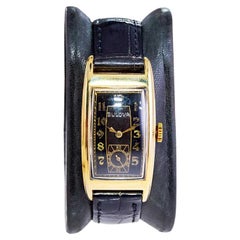 Used Bulova Yellow Gold Art Deco Style Manual Wind Watch
