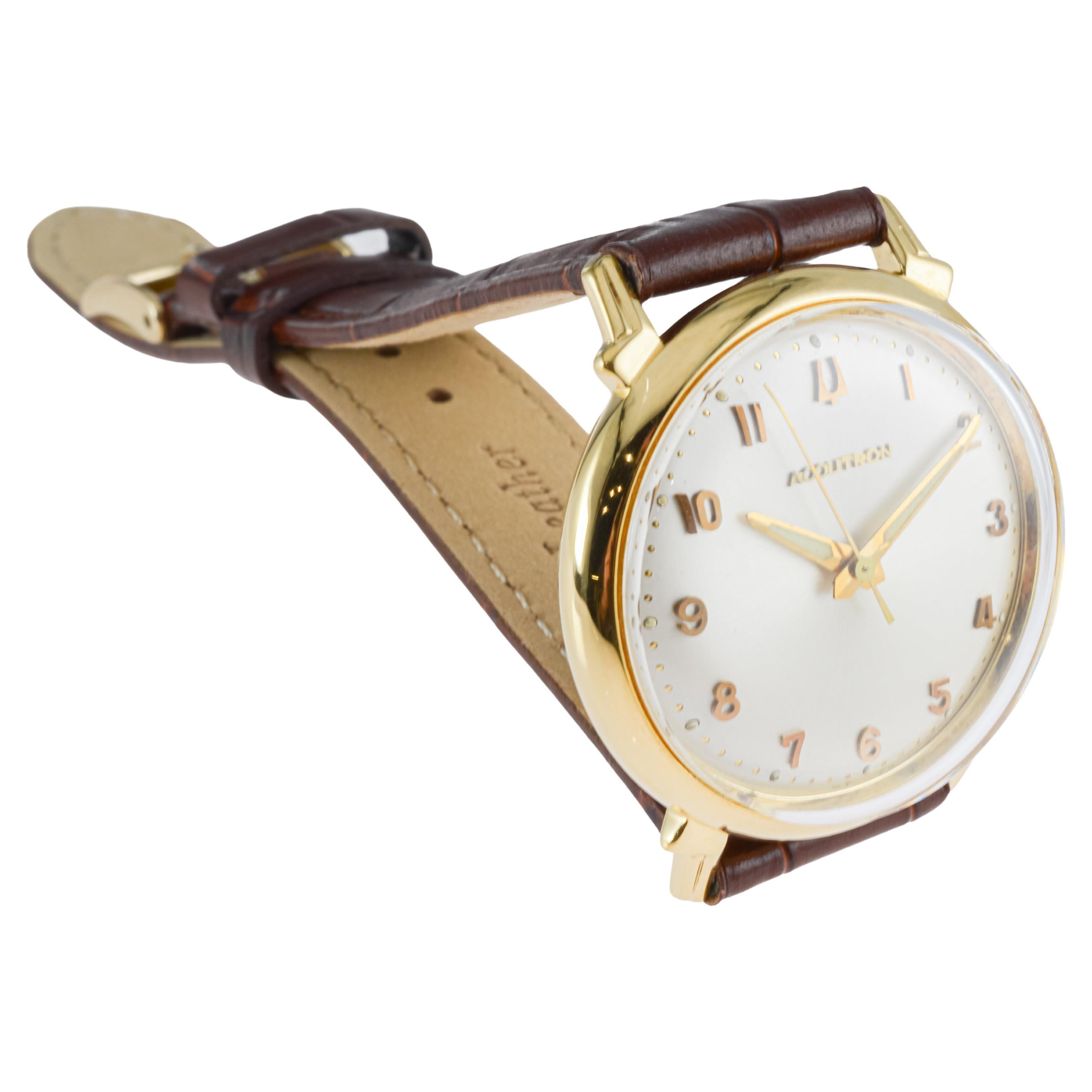 Women's or Men's Bulova Yellow Gold Filled Accutron Watch For Sale