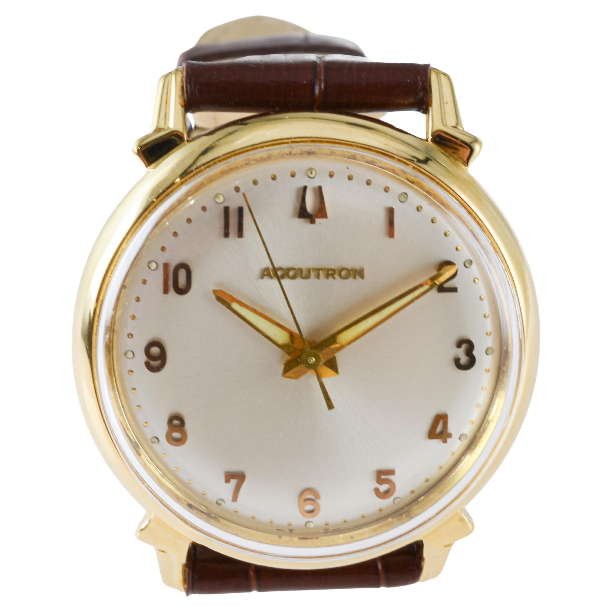 Bulova Yellow Gold Filled Accutron Watch For Sale 1