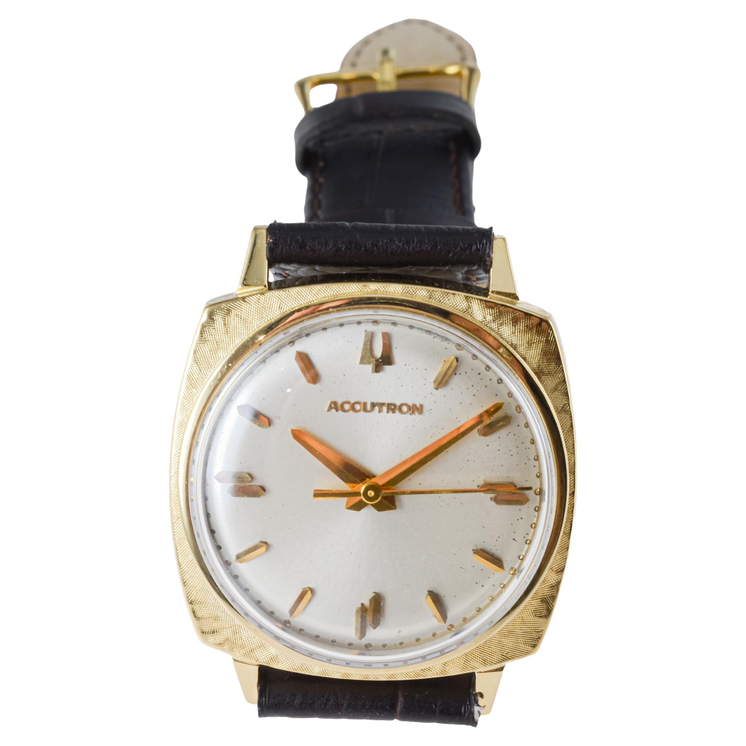 Bulova Gelbgold gefüllte Accutron Uhr aus den 1960er Jahren im Angebot 5