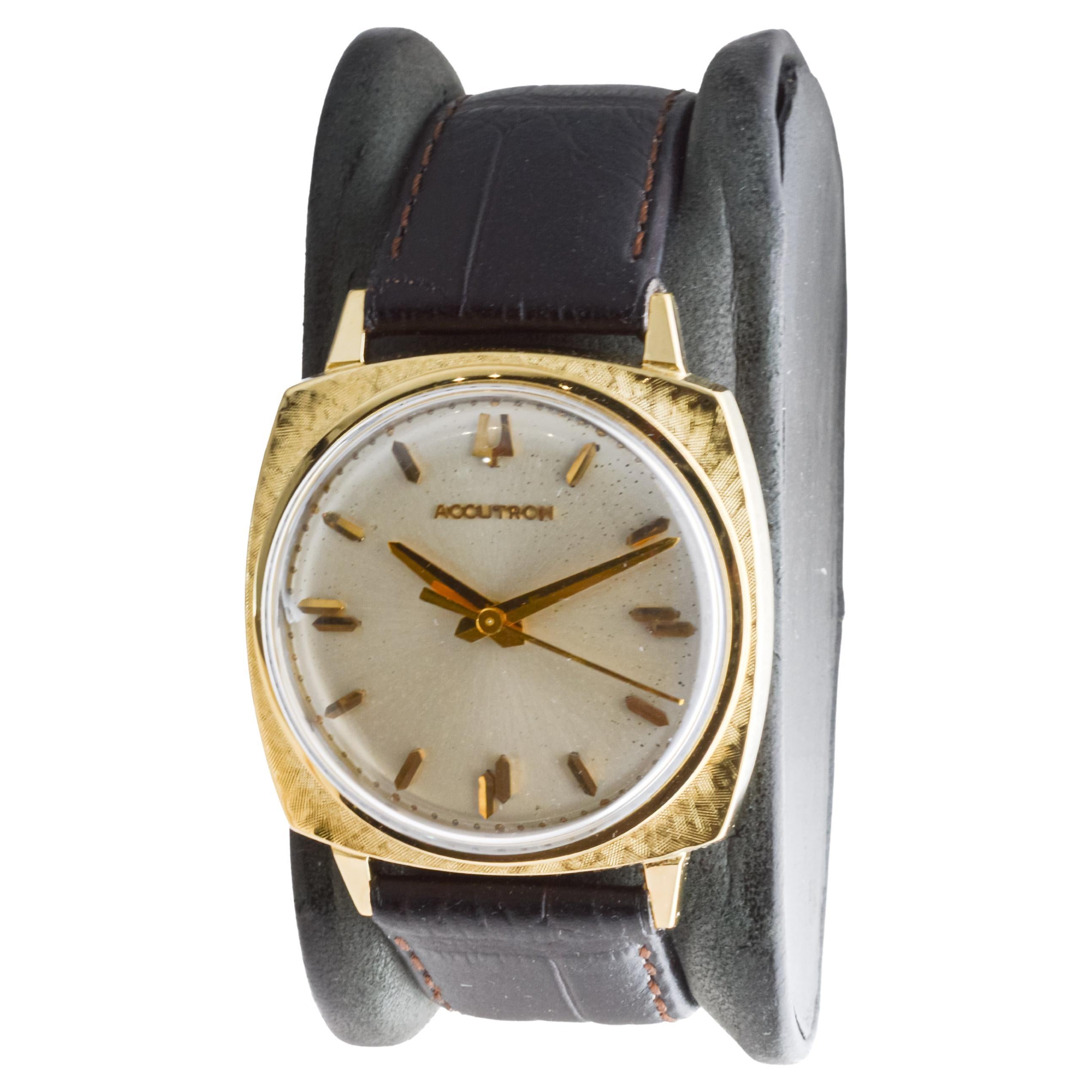 Bulova Gelbgold gefüllte Accutron Uhr aus den 1960er Jahren (Modernistisch) im Angebot
