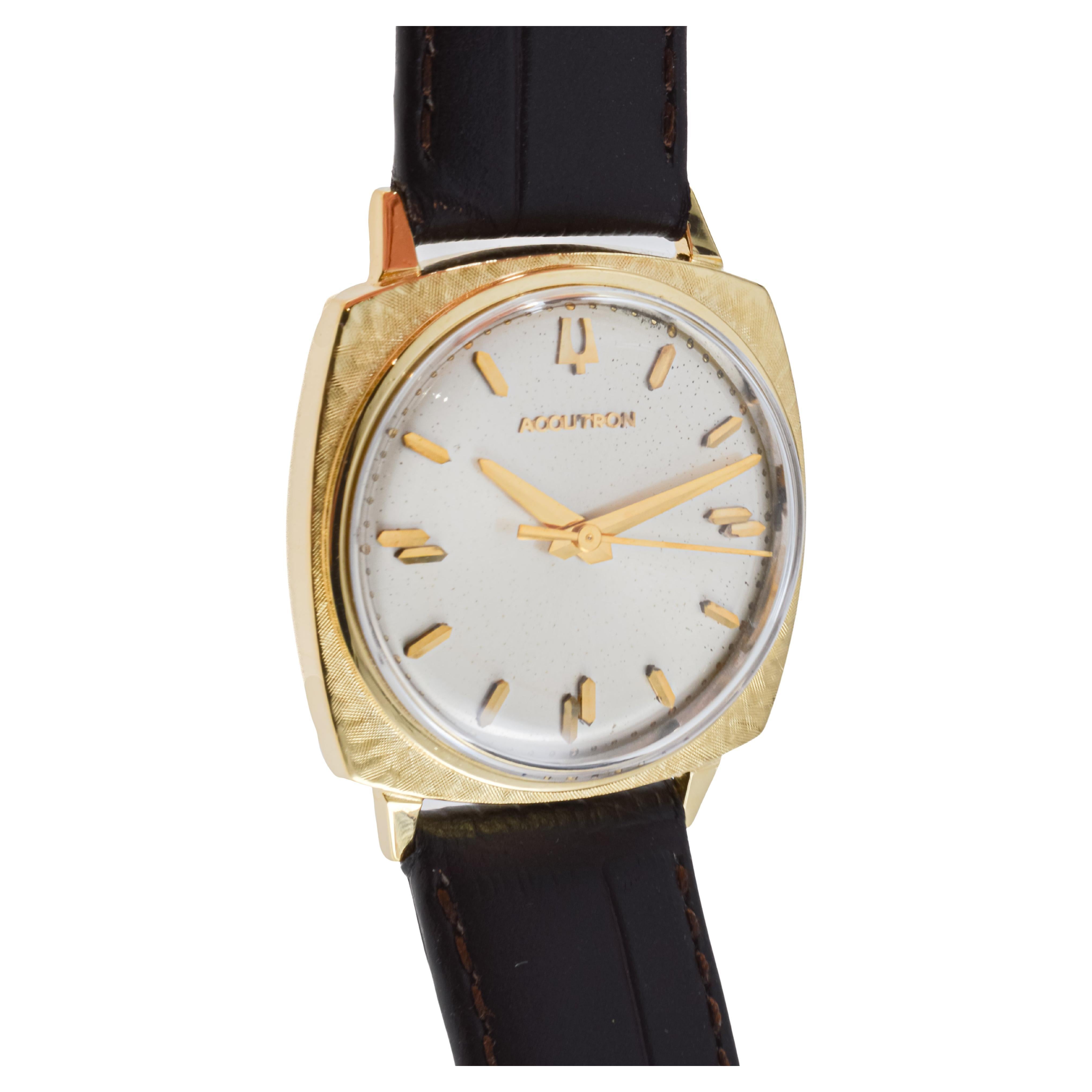 Bulova Gelbgold gefüllte Accutron Uhr aus den 1960er Jahren für Damen oder Herren im Angebot