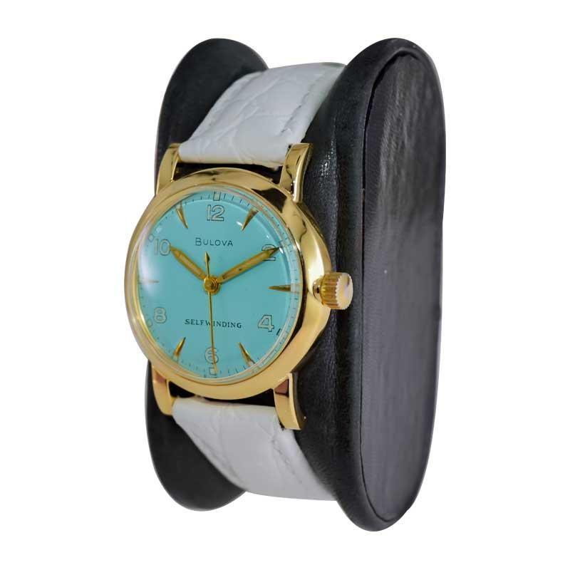 Bulova Yellow Gold Filled Art Deco Automatic Winding with Custom Finished Dial 2