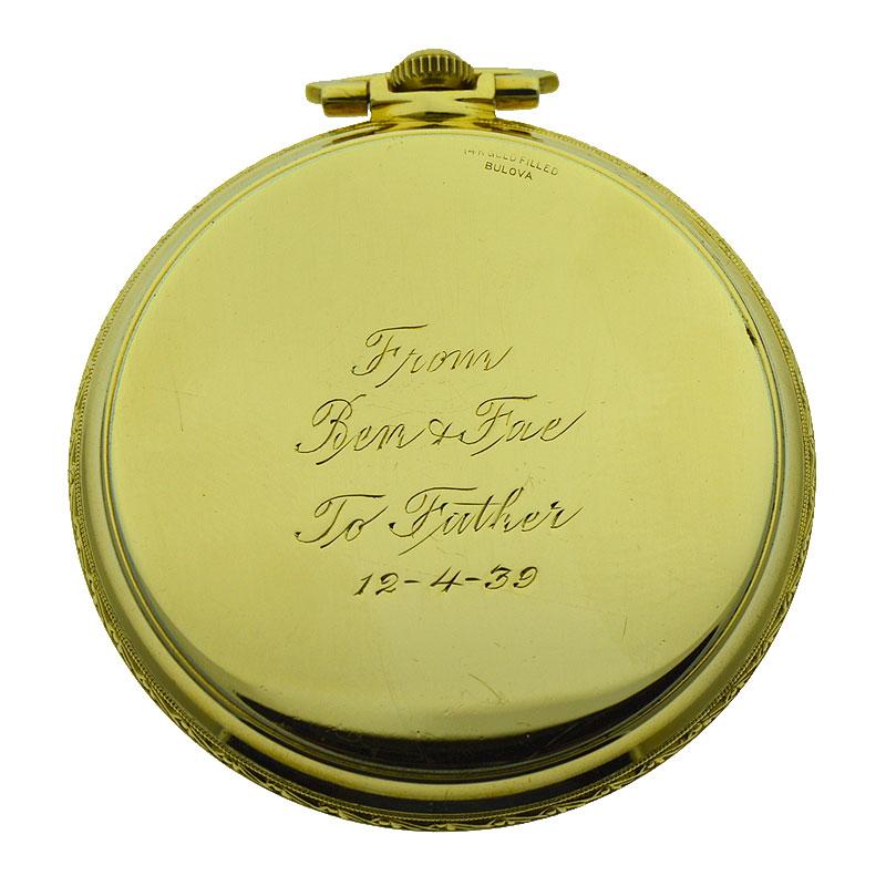 bulova 14k gold pocket watch