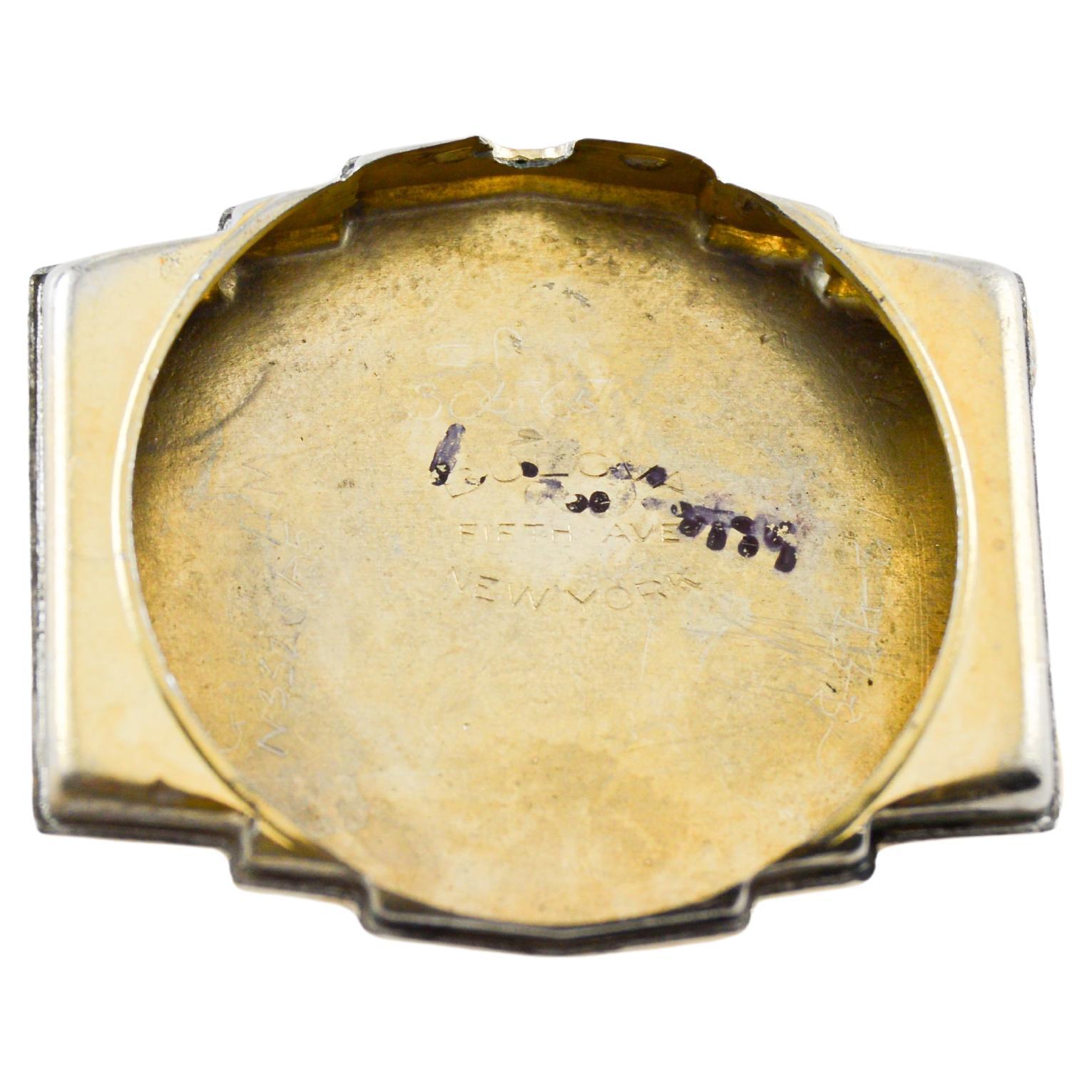 Bulova Yellow Gold Filled Art Deco Watch circa 1940 with Original Dial en vente 10