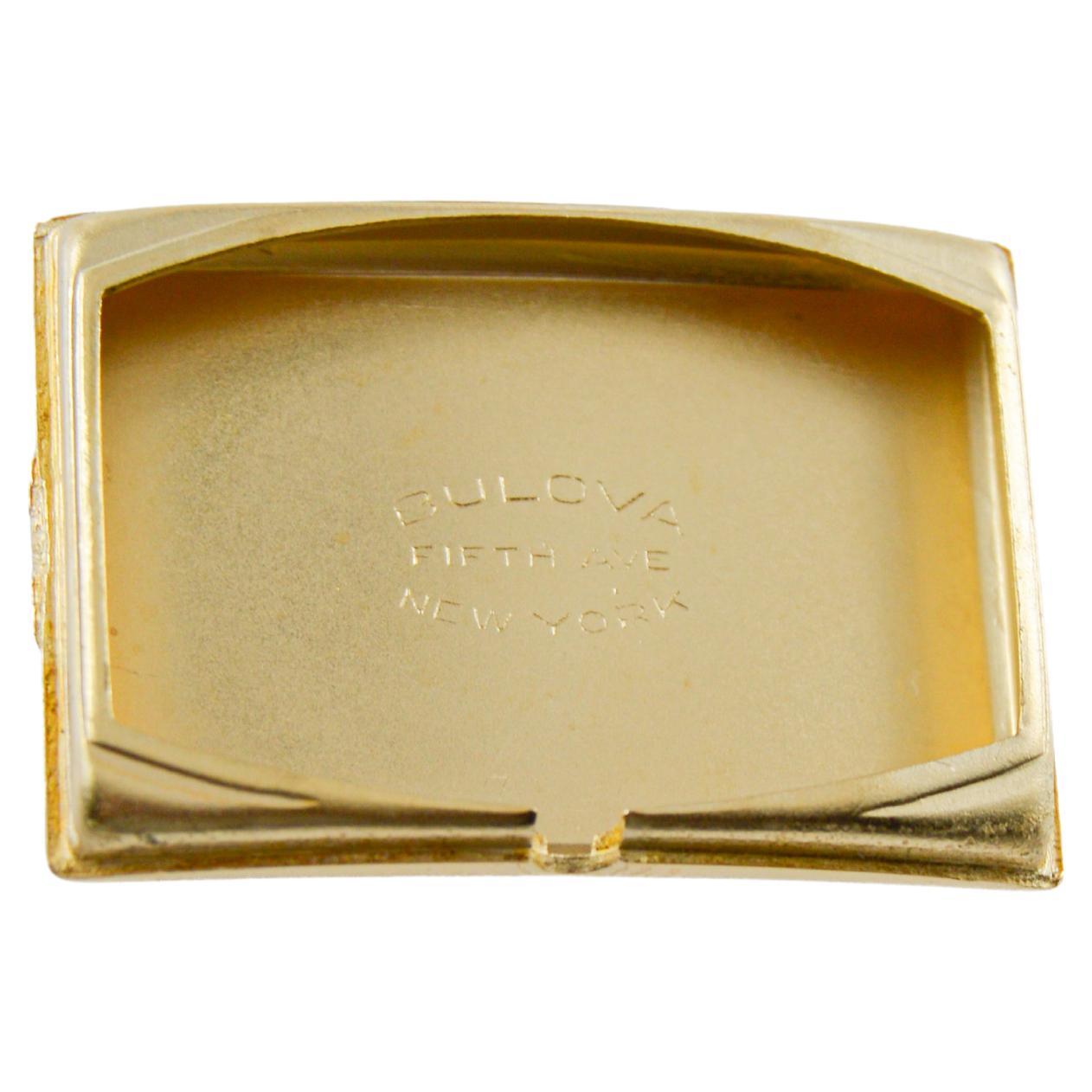 Bulova Gelbgold gefüllte Art Deco Uhr circa 1940er Jahre mit Original-Zifferblatt  im Angebot 6