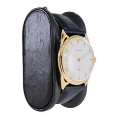 Bulova Yellow Gold Filled Art Deco Watch from 1950's Just Serviced