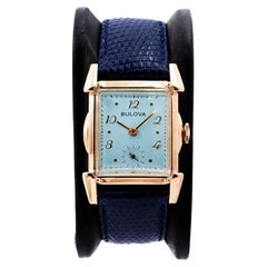 Bulova Yellow Gold Filled Art Deco Watch with Custom Finished Dial 1940's